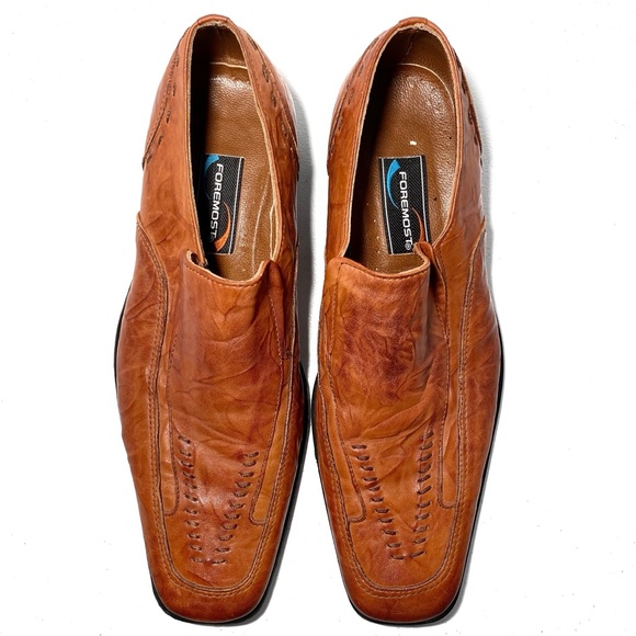 3/$10 Foremost Dress Shoes 7 (40) Brown Leather - Picture 5 of 10